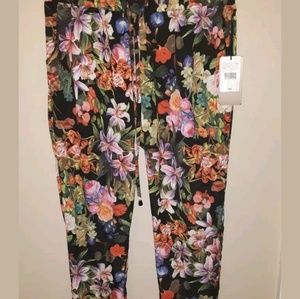 Baccini size 8 floral pants with drawstring NWT